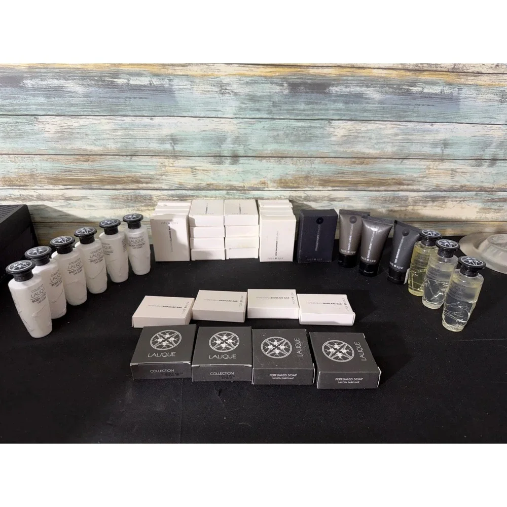 Lalique Hard Rock Spa Hotel Amenity Lot Travel Size Soap Lotion Shampoo‎ 30+ Pcs